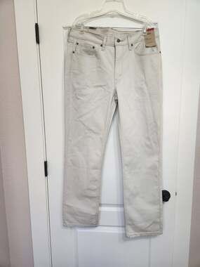 NWT Levi's 514 Straight Fit Jeans Mens Cream Off White Natural Denim New 36x32